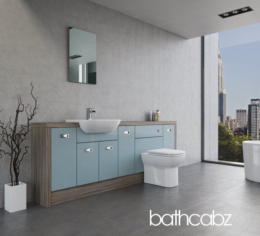 ATHENA DRIFTWOOD BASE UNITS BATHROOM FITTED FURNITURE