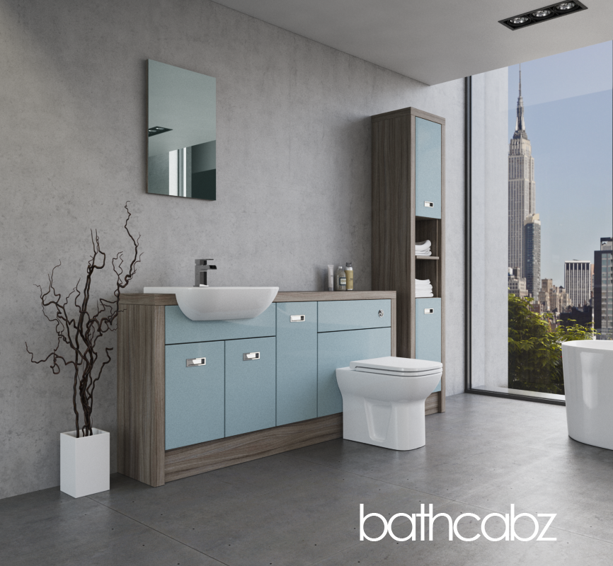 ATHENA DRIFTWOOD BASE & TALL UNIT BATHROOM FITTED FURNITURE