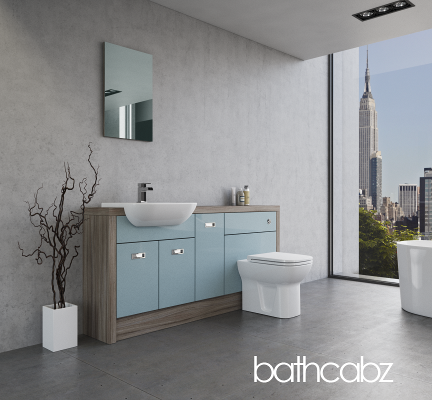 ATHENA DRIFTWOOD BASE UNITS BATHROOM FITTED FURNITURE