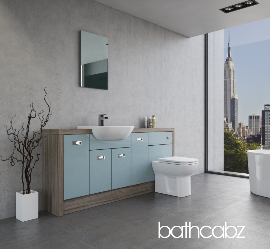 ATHENA DRIFTWOOD BASE UNITS BATHROOM FITTED FURNITURE