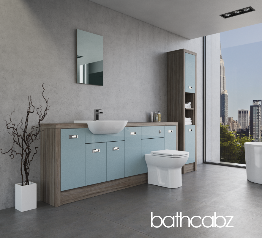 ATHENA DRIFTWOOD BASE & TALL UNIT BATHROOM FITTED FURNITURE