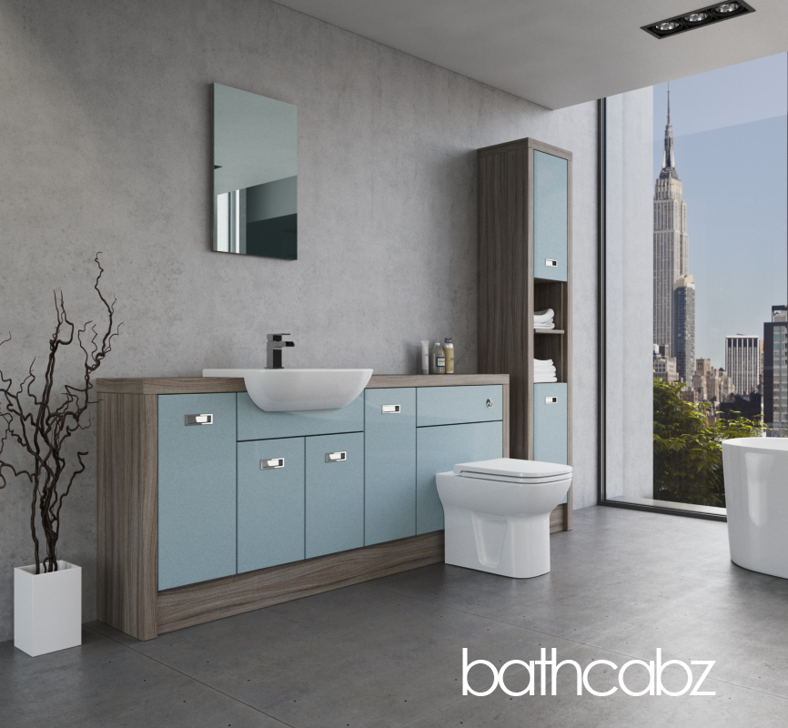 ATHENA DRIFTWOOD BASE & TALL UNIT BATHROOM FITTED FURNITURE
