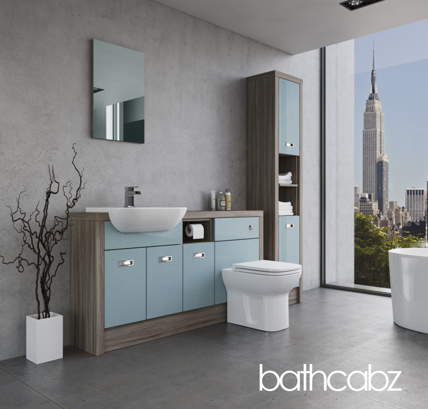 ATHENA DRIFTWOOD BASE & TALL UNIT BATHROOM FITTED FURNITURE