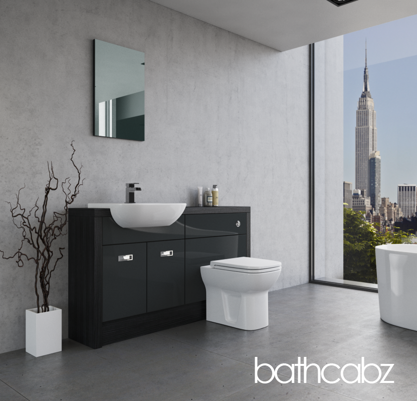 ATHENA HACIENDA BLACK BASE UNITS BATHROOM FITTED FURNITURE