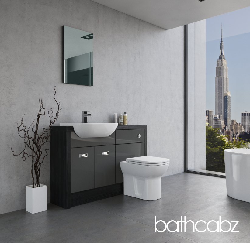 ATHENA HACIENDA BLACK BASE UNITS BATHROOM FITTED FURNITURE