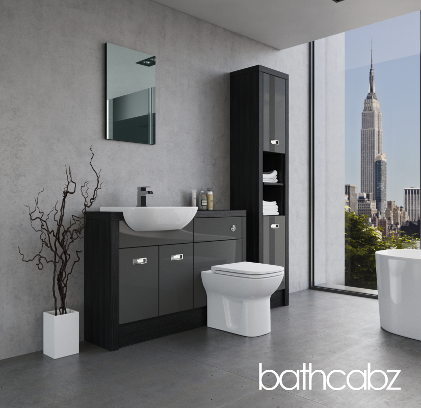 ATHENA HACIENDA BLACK BASE & TALL UNIT BATHROOM FITTED FURNITURE