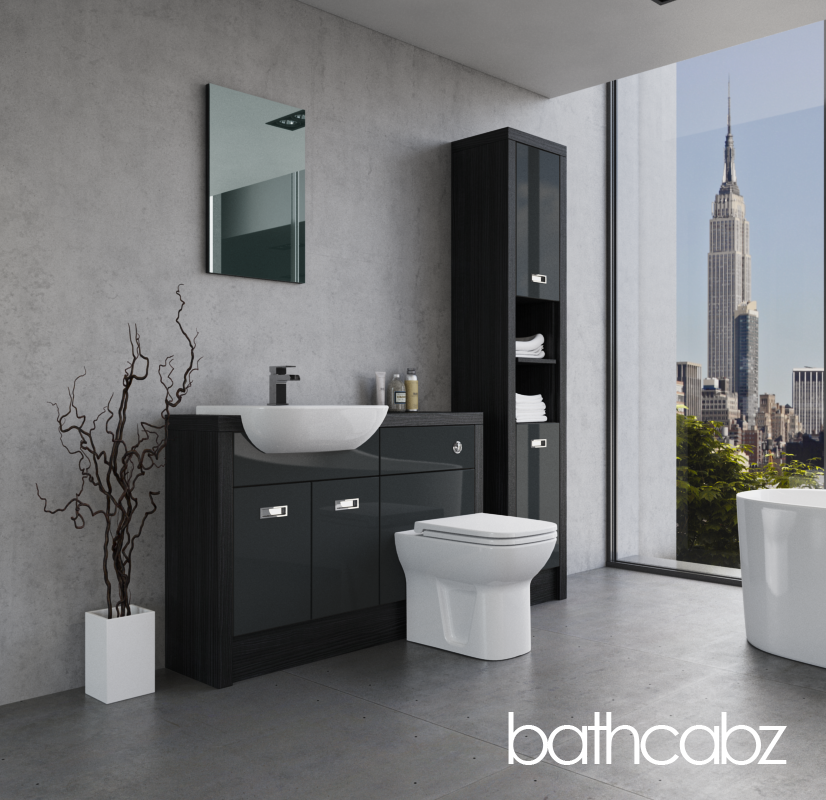 ATHENA HACIENDA BLACK BASE & TALL UNIT BATHROOM FITTED FURNITURE