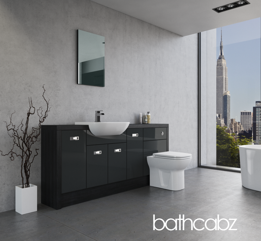 ATHENA HACIENDA BLACK BASE UNITS BATHROOM FITTED FURNITURE
