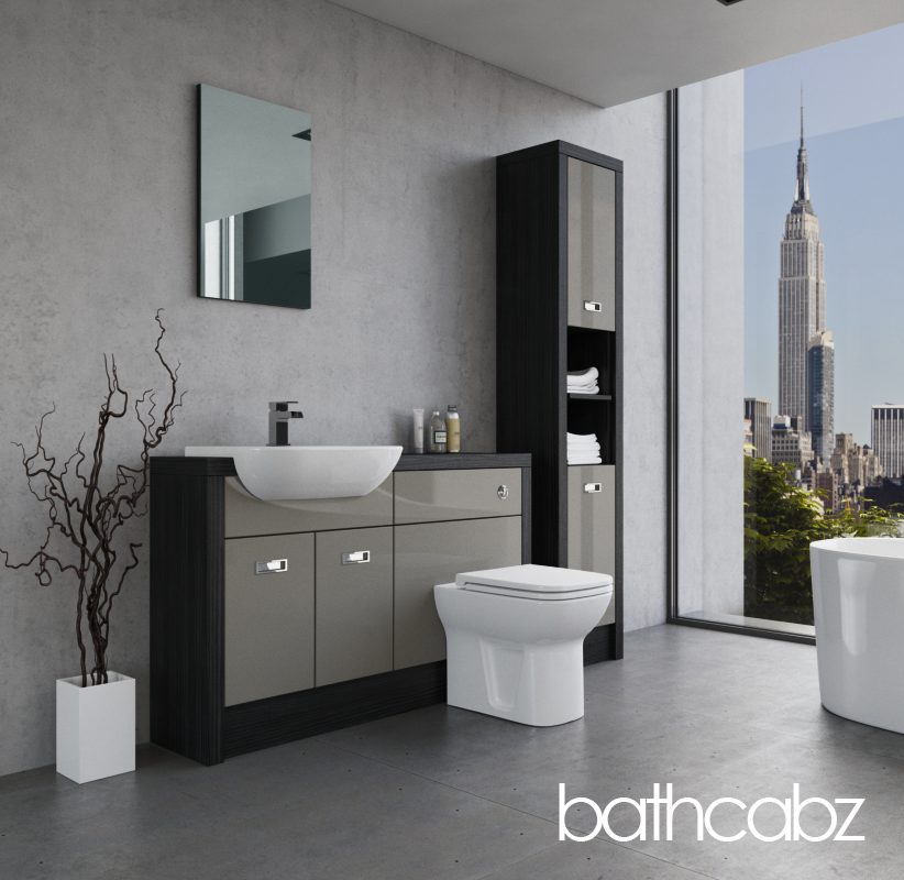 ATHENA HACIENDA BLACK BASE & TALL UNIT BATHROOM FITTED FURNITURE