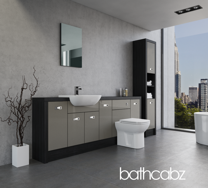 ATHENA HACIENDA BLACK BASE & TALL UNIT BATHROOM FITTED FURNITURE