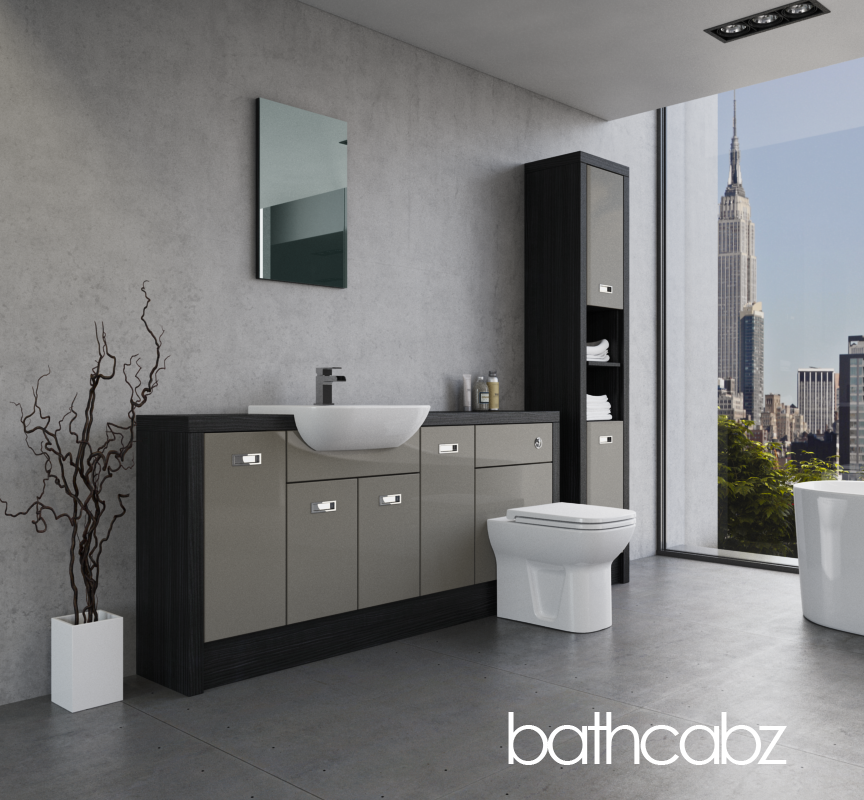 ATHENA HACIENDA BLACK BASE & TALL UNIT BATHROOM FITTED FURNITURE