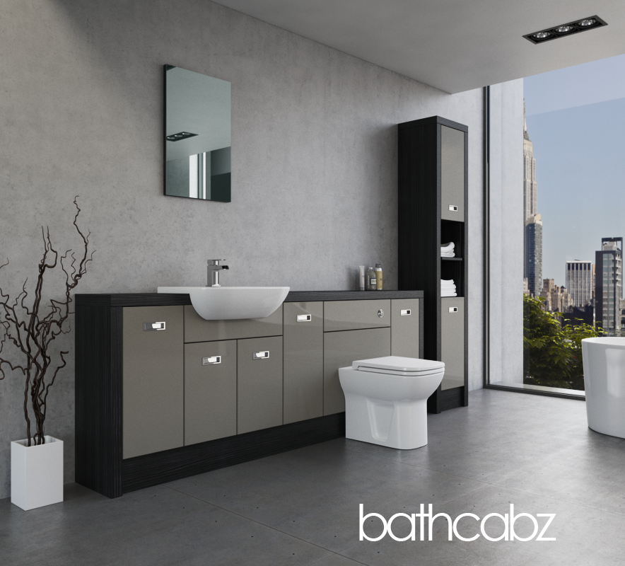 ATHENA HACIENDA BLACK BASE & TALL UNIT BATHROOM FITTED FURNITURE