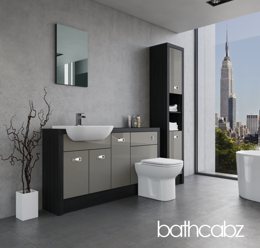 ATHENA HACIENDA BLACK BASE & TALL UNIT BATHROOM FITTED FURNITURE