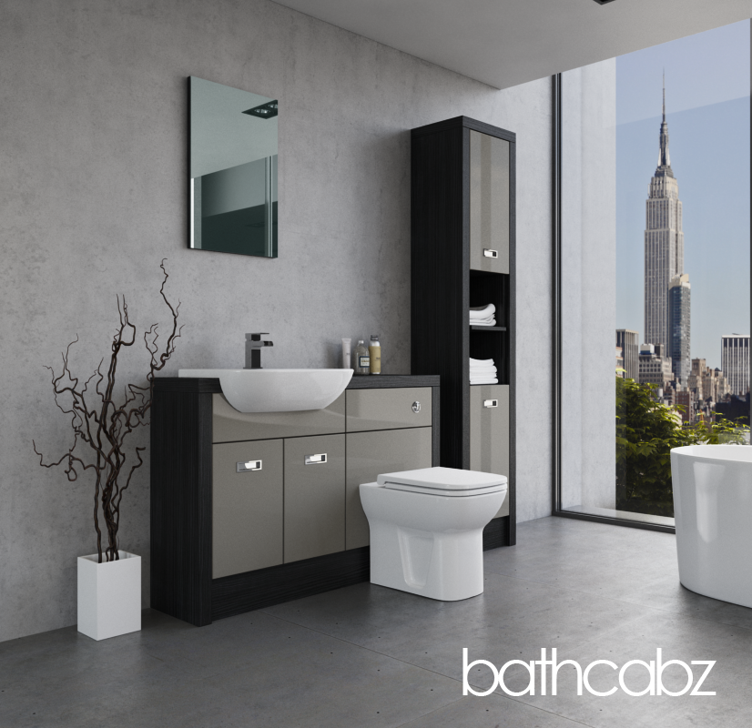 ATHENA HACIENDA BLACK BASE & TALL UNIT BATHROOM FITTED FURNITURE