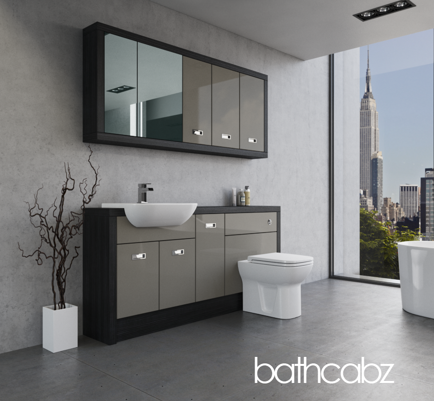 ATHENA HACIENDA BLACK BASE & TALL UNIT BATHROOM FITTED FURNITURE