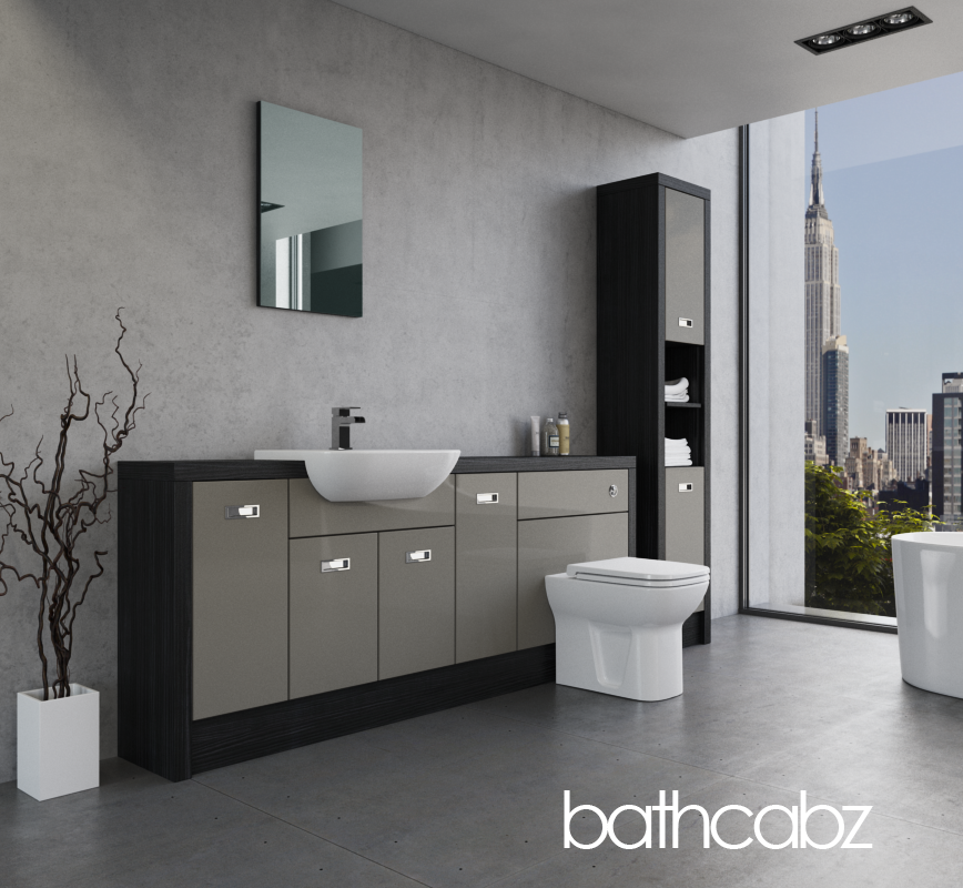 ATHENA HACIENDA BLACK BASE & TALL UNIT BATHROOM FITTED FURNITURE