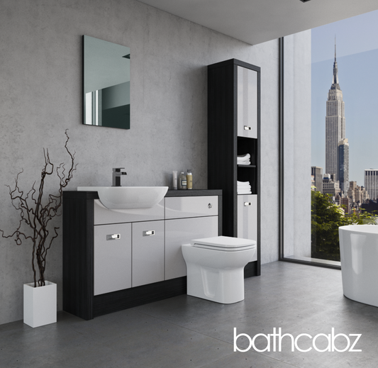ATHENA HACIENDA BLACK BASE & TALL UNIT BATHROOM FITTED FURNITURE