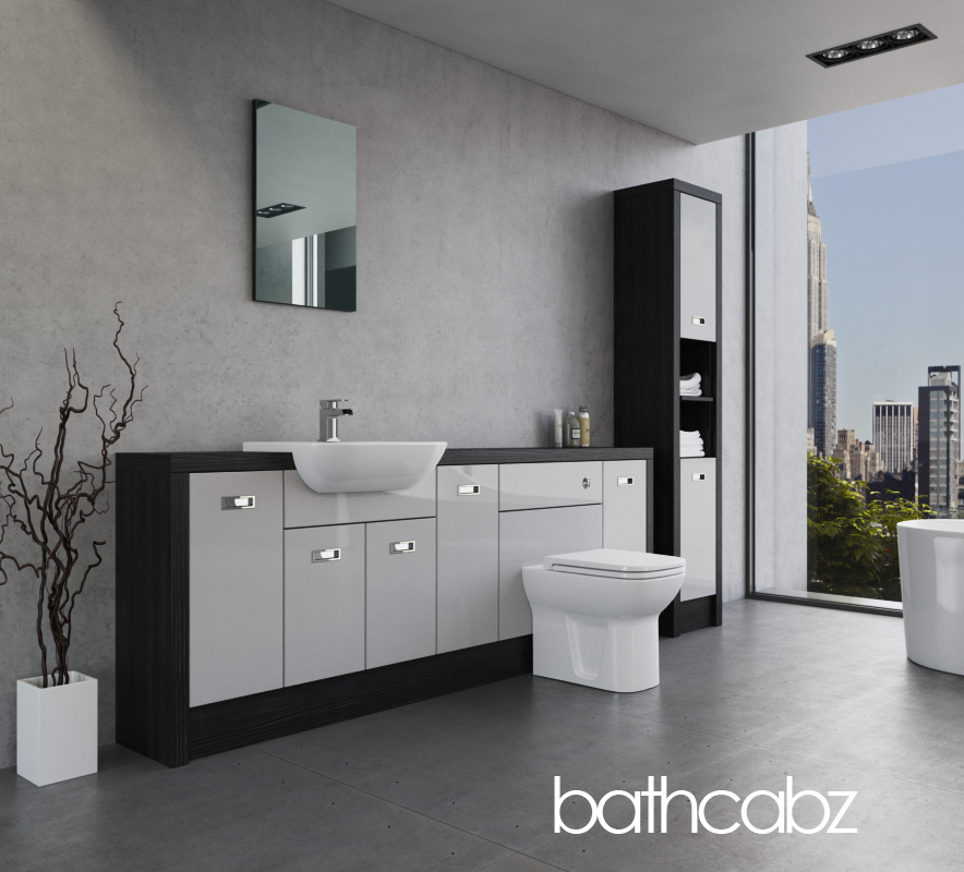 ATHENA HACIENDA BLACK BASE & TALL UNIT BATHROOM FITTED FURNITURE