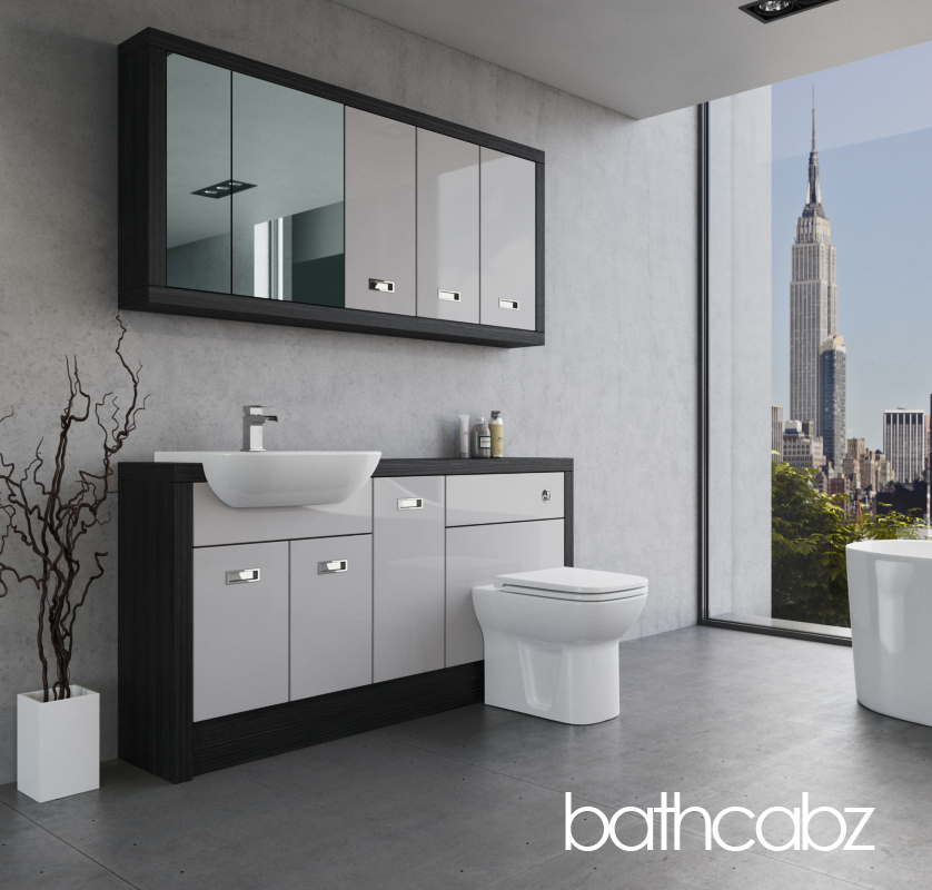 ATHENA HACIENDA BLACK BASE & WALL UNITS BATHROOM FITTED FURNITURE
