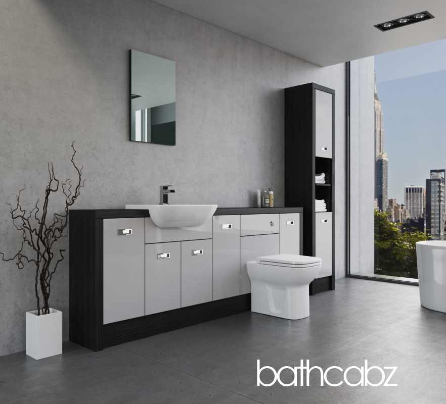 ATHENA HACIENDA BLACK BASE & TALL UNIT BATHROOM FITTED FURNITURE