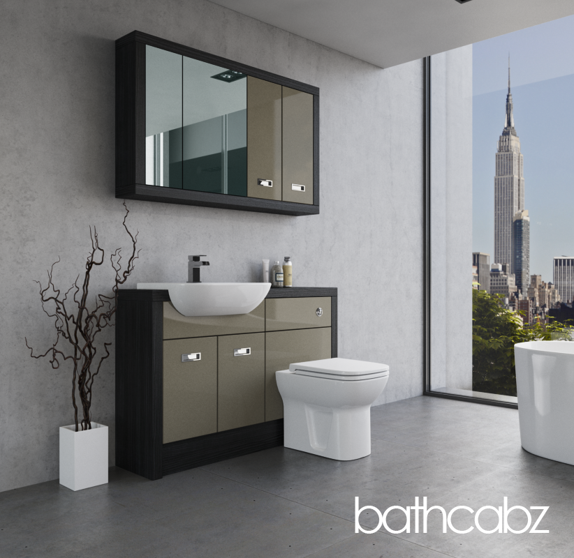 ATHENA HACIENDA BLACK BASE & WALL UNITS BATHROOM FITTED FURNITURE
