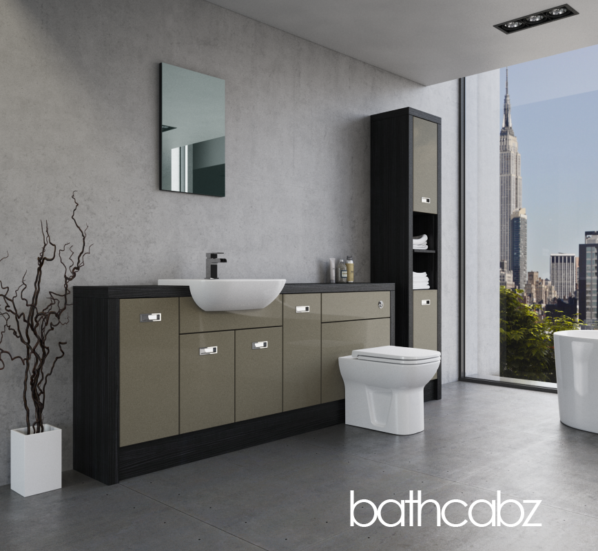 ATHENA HACIENDA BLACK BASE & TALL UNIT BATHROOM FITTED FURNITURE
