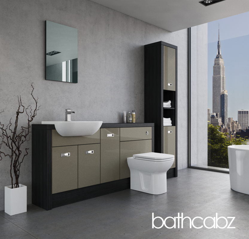ATHENA HACIENDA BLACK BASE & TALL UNIT BATHROOM FITTED FURNITURE