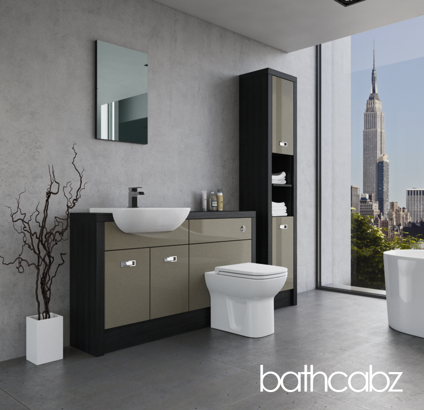 ATHENA HACIENDA BLACK BASE & TALL UNIT BATHROOM FITTED FURNITURE