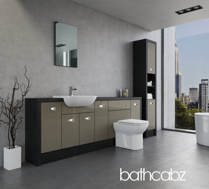 ATHENA HACIENDA BLACK BASE & TALL UNIT BATHROOM FITTED FURNITURE