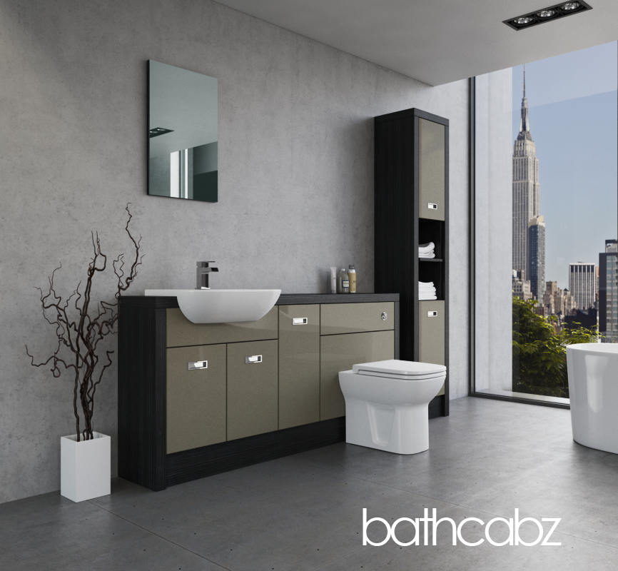 ATHENA HACIENDA BLACK BASE & TALL UNIT BATHROOM FITTED FURNITURE