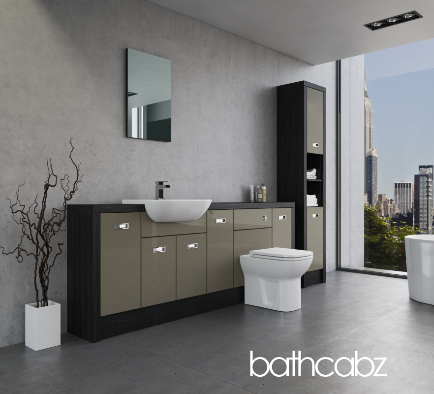 ATHENA HACIENDA BLACK BASE & TALL UNIT BATHROOM FITTED FURNITURE
