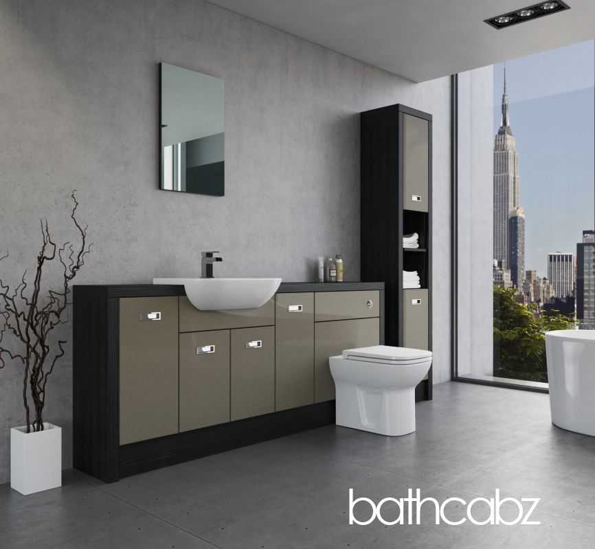 ATHENA HACIENDA BLACK BASE & TALL UNIT BATHROOM FITTED FURNITURE