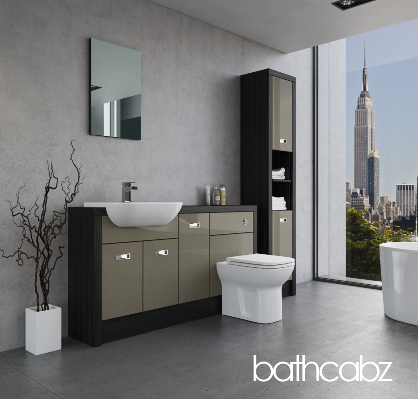 ATHENA HACIENDA BLACK BASE & TALL UNIT BATHROOM FITTED FURNITURE
