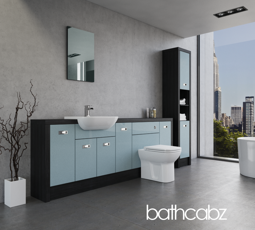 ATHENA HACIENDA BLACK BASE & TALL UNIT BATHROOM FITTED FURNITURE