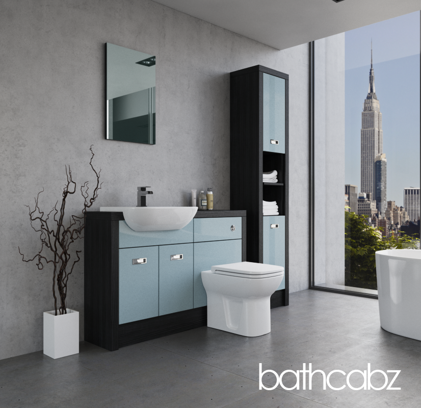 ATHENA HACIENDA BLACK BASE & TALL UNIT BATHROOM FITTED FURNITURE