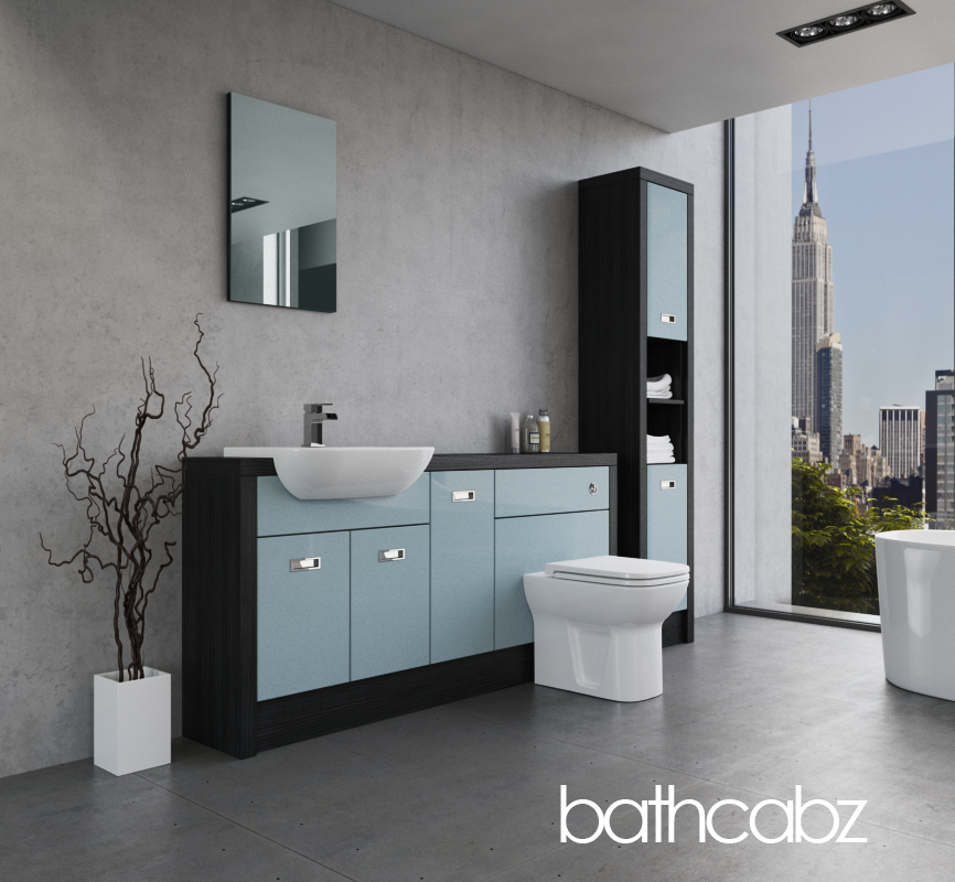 ATHENA HACIENDA BLACK BASE & TALL UNIT BATHROOM FITTED FURNITURE