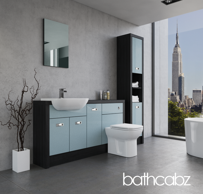 ATHENA HACIENDA BLACK BASE & TALL UNIT BATHROOM FITTED FURNITURE