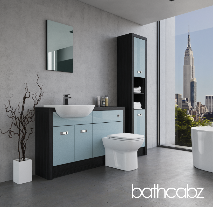 ATHENA HACIENDA BLACK BASE & TALL UNIT BATHROOM FITTED FURNITURE