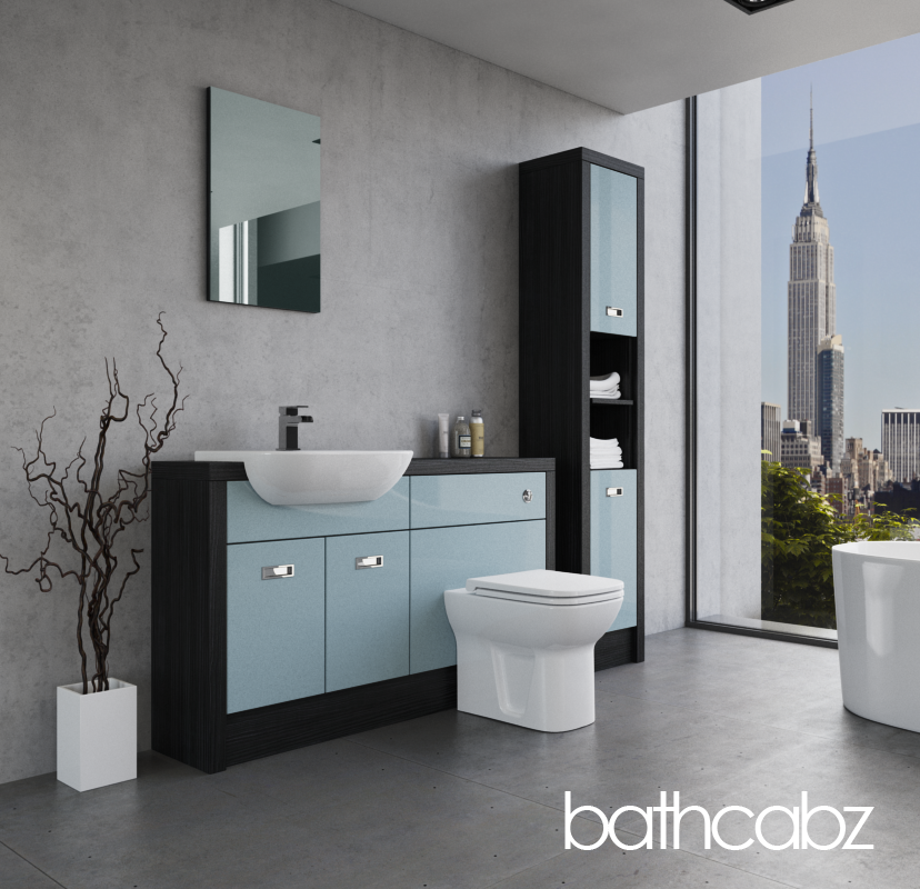 ATHENA HACIENDA BLACK BASE & TALL UNIT BATHROOM FITTED FURNITURE