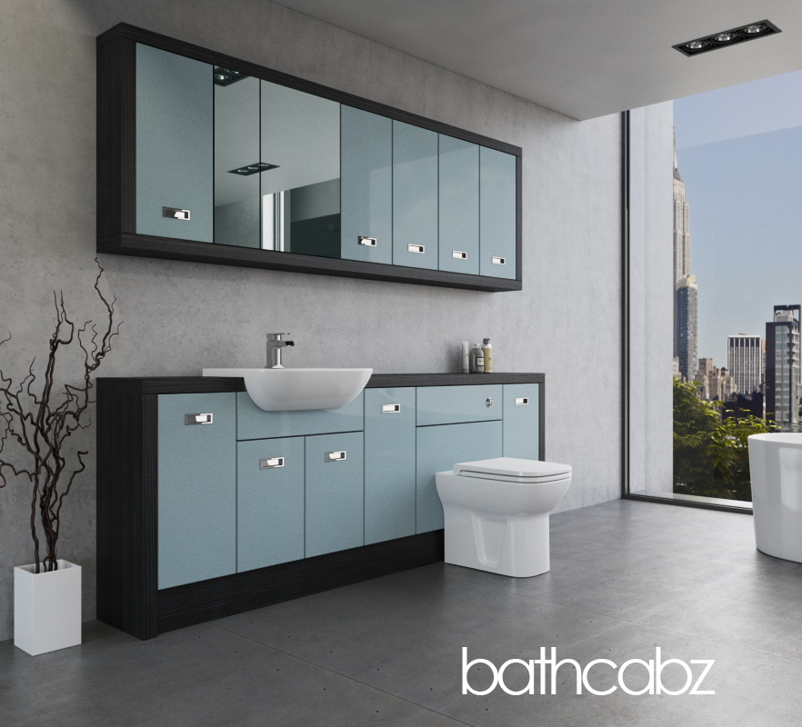 ATHENA HACIENDA BLACK BASE & WALL UNITS BATHROOM FITTED FURNITURE