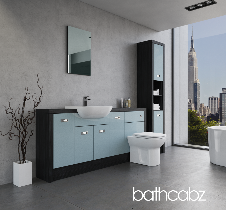 ATHENA HACIENDA BLACK BASE & TALL UNIT BATHROOM FITTED FURNITURE