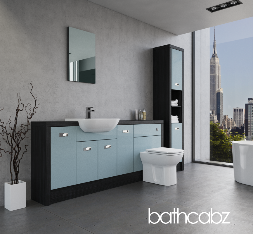 ATHENA HACIENDA BLACK BASE & TALL UNIT BATHROOM FITTED FURNITURE