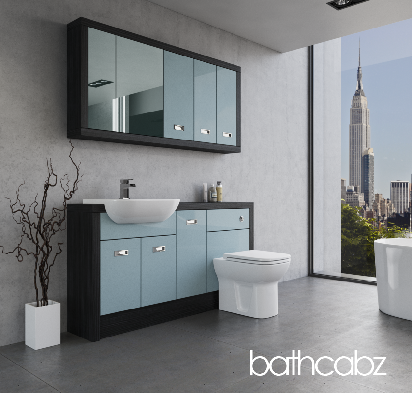 ATHENA HACIENDA BLACK BASE & WALL UNITS BATHROOM FITTED FURNITURE