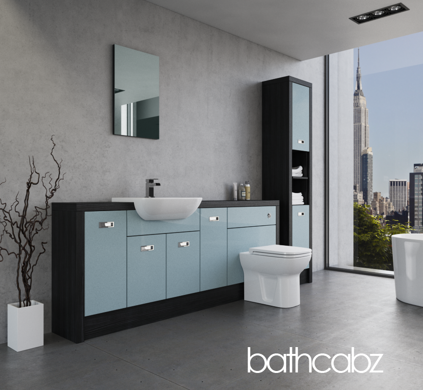 ATHENA HACIENDA BLACK BASE & TALL UNIT BATHROOM FITTED FURNITURE