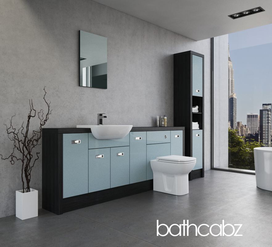 ATHENA HACIENDA BLACK BASE & TALL UNIT BATHROOM FITTED FURNITURE