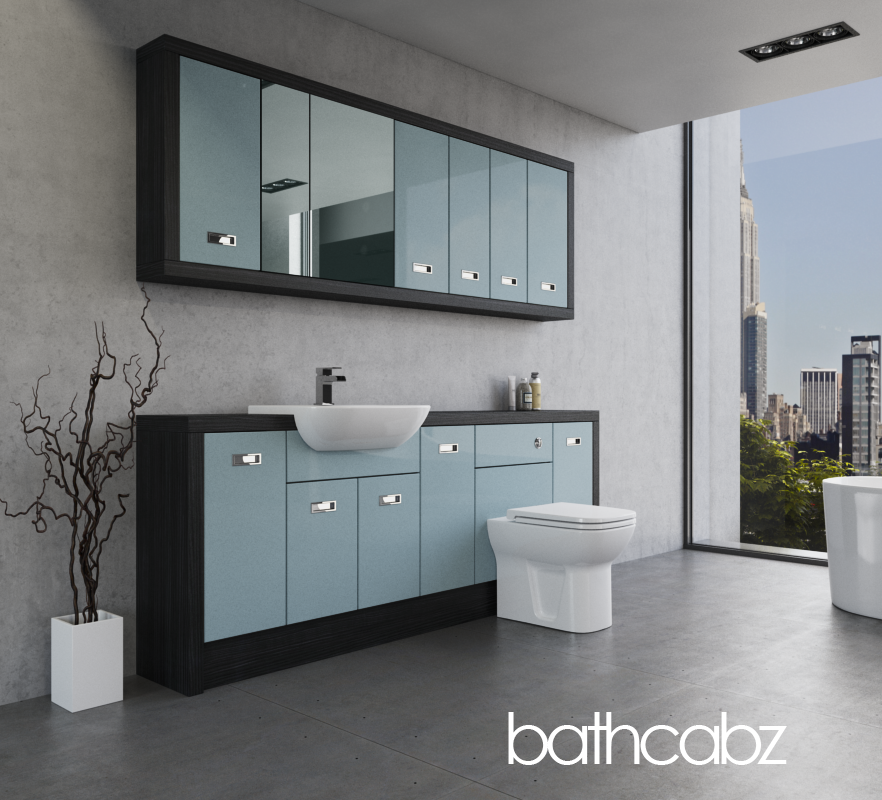 ATHENA HACIENDA BLACK BASE & WALL UNITS BATHROOM FITTED FURNITURE