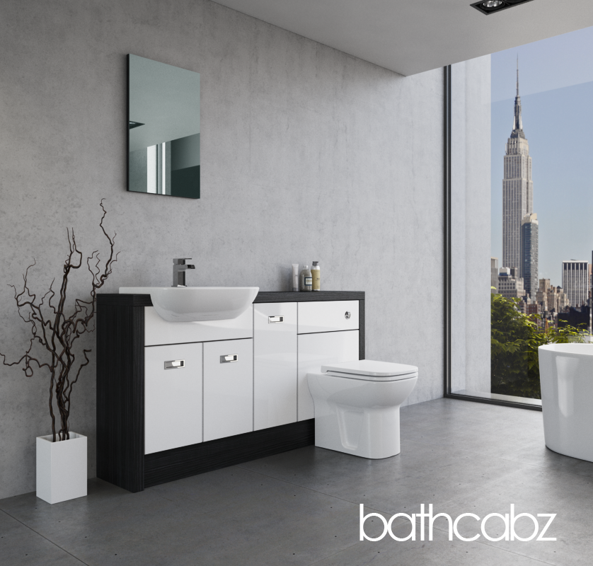 ATHENA HACIENDA BLACK BASE UNITS BATHROOM FITTED FURNITURE