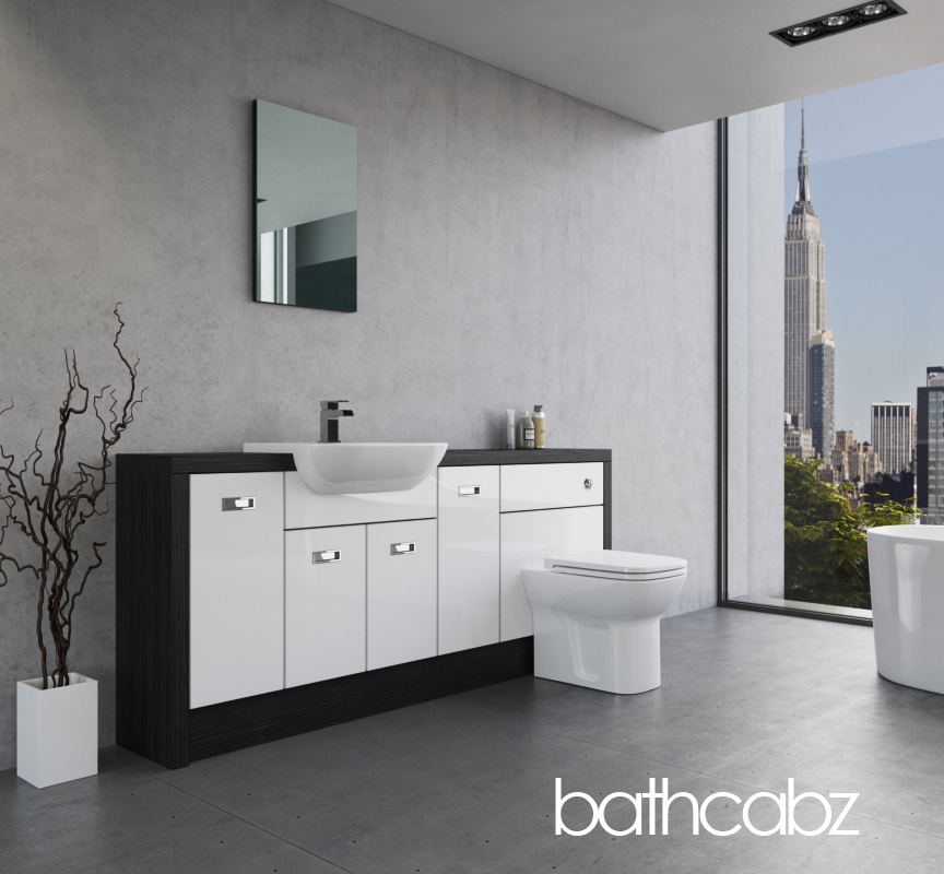 ATHENA HACIENDA BLACK BASE UNITS BATHROOM FITTED FURNITURE