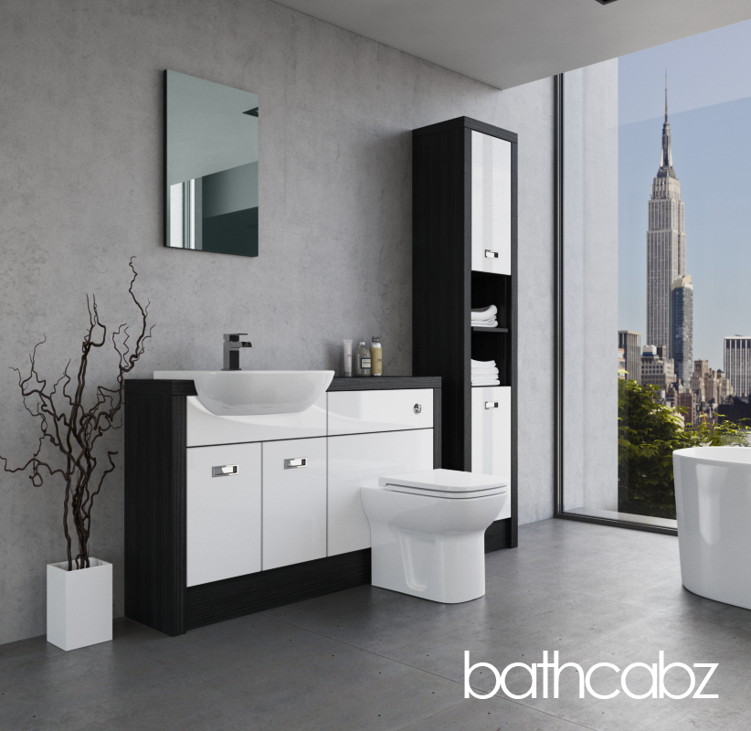 ATHENA HACIENDA BLACK BASE & TALL UNIT BATHROOM FITTED FURNITURE