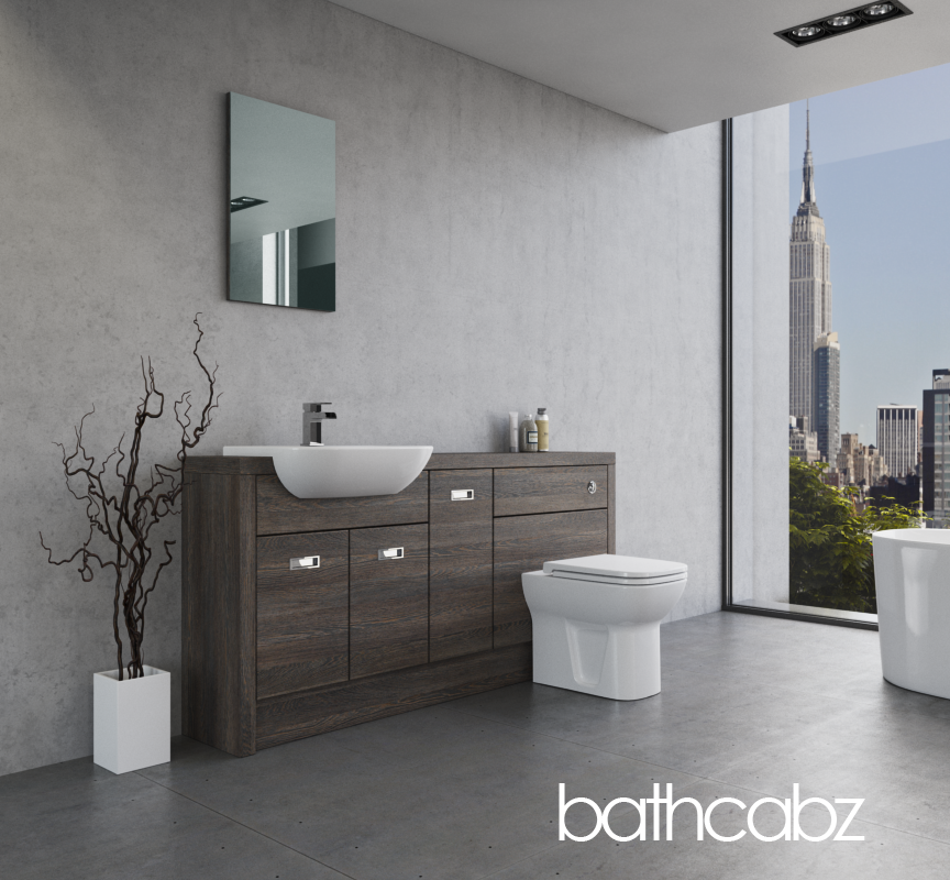ATHENA NORWICH OAK BASE UNITS BATHROOM FITTED FURNITURE
